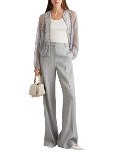MLLFLIRT CARDIGAN A RETE E STRASS CON ZIP