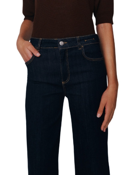 MLSWlCROP PANTALONE IN DENIM A ZAMPA