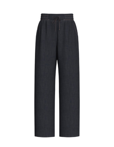 EMMFINGERE PANTALONE IN DENIM LARGO CON COULISSE