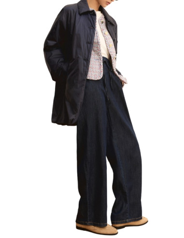 EMMFINGERE PANTALONE IN DENIM LARGO CON COULISSE