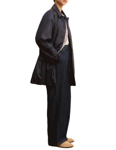 EMMFINGERE PANTALONE IN DENIM LARGO CON COULISSE