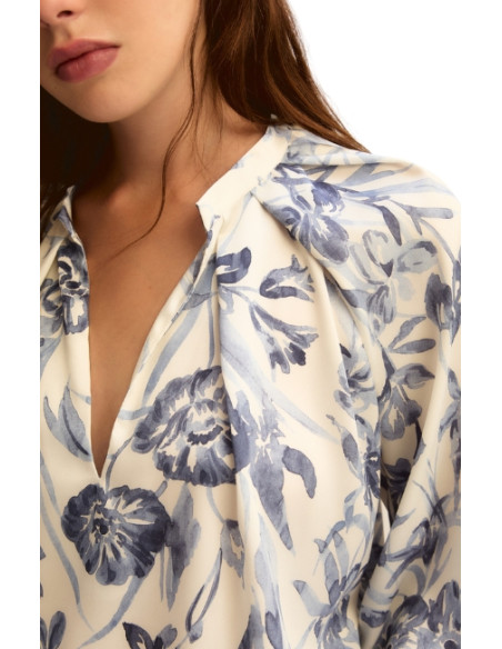 EMMEDEN CAMICIA CHIUSA FANTASIA FIOREBLU