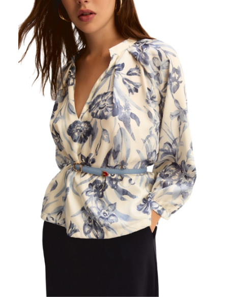 EMMEDEN CAMICIA CHIUSA FANTASIA FIOREBLU