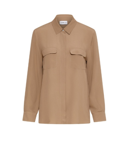 MLLFEBE CAMICIA IN SETA CON TASCHE