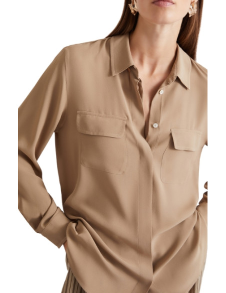 MLLFEBE CAMICIA IN SETA CON TASCHE