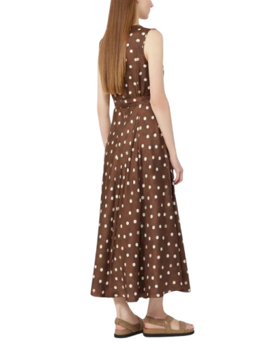 SMMMARTINA ABITO IN SETA A POIS BEIGE