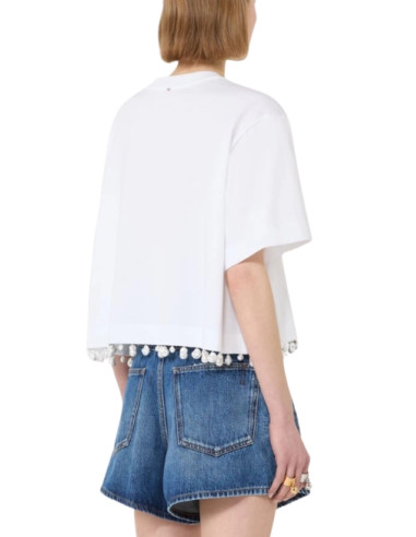 SPXPALMAS T-SHIRT CON GOCCIE DI PERLE