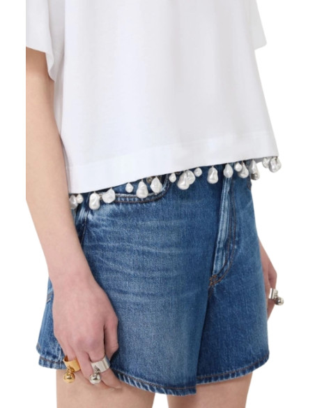 SPXPALMAS T-SHIRT CON GOCCIE DI PERLE