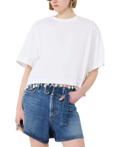 SPXPALMAS T-SHIRT CON GOCCIE DI PERLE