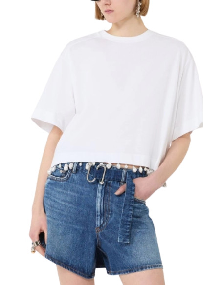 SPXPALMAS T-SHIRT CON GOCCIE DI PERLE