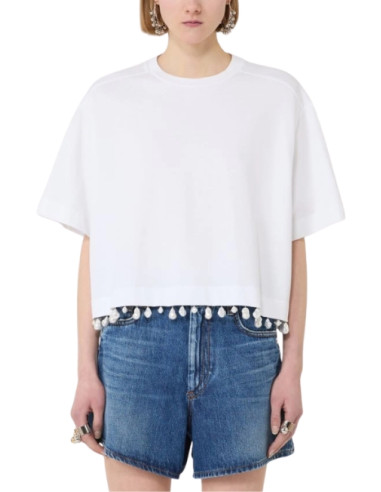 SPXPALMAS T-SHIRT CON GOCCIE DI PERLE