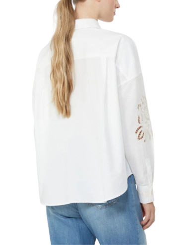 WKDFONTE CAMICIA CON RICAMI COLORATI PUNTO A CROCE