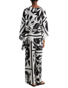 BCHVOTO PANTALONE CON COULISSE IN SETA FANTASIA NERA 2