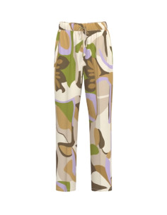 EMMOSSO PANTALONE IN RASO FANTASIA