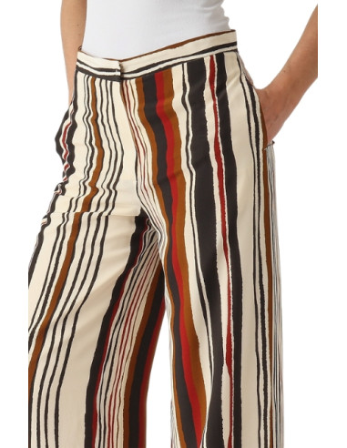 MSTPAGANO PANTALONE IN SETA RIGATO...