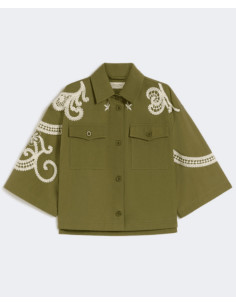 WKDCOMO GIACCA CON RICAMO CROCHET BEIGE