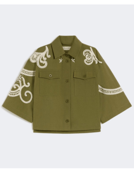 WKDCOMO GIACCA CON RICAMO CROCHET BEIGE