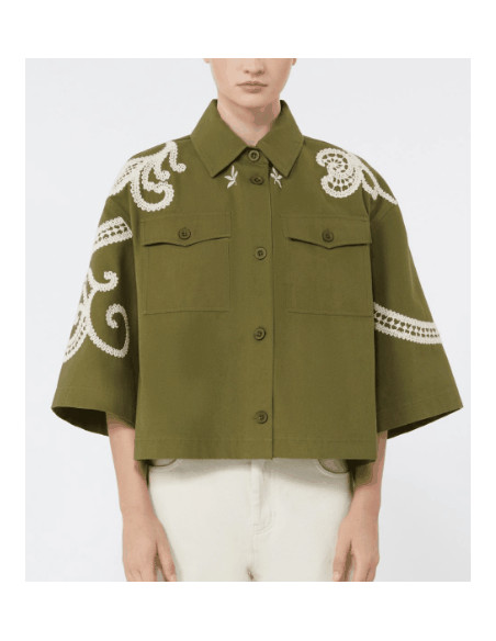 WKDCOMO GIACCA CON RICAMO CROCHET BEIGE