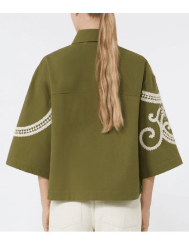 WKDCOMO GIACCA CON RICAMO CROCHET BEIGE