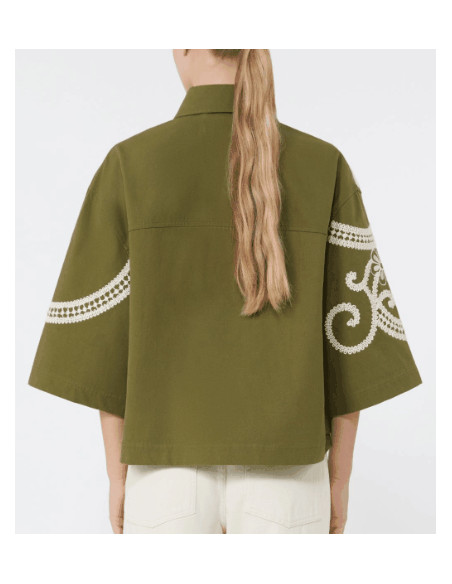 WKDCOMO GIACCA CON RICAMO CROCHET BEIGE