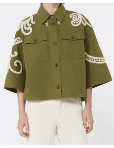 WKDCOMO GIACCA CON RICAMO CROCHET BEIGE