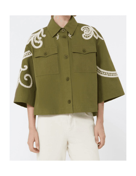 WKDCOMO GIACCA CON RICAMO CROCHET BEIGE