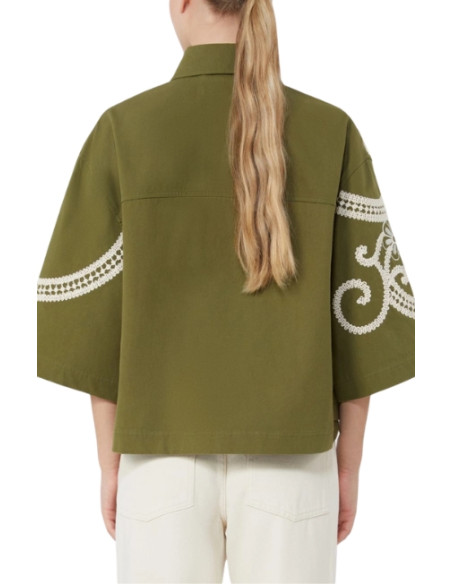 WKDCOMO GIACCA CON RICAMO CROCHET BEIGE