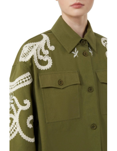 WKDCOMO GIACCA CON RICAMO CROCHET BEIGE