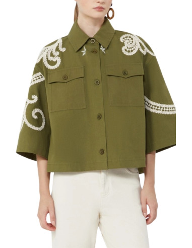 WKDCOMO GIACCA CON RICAMO CROCHET BEIGE