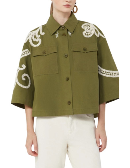 WKDCOMO GIACCA CON RICAMO CROCHET BEIGE