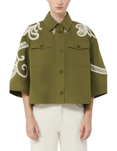 WKDCOMO GIACCA CON RICAMO CROCHET BEIGE