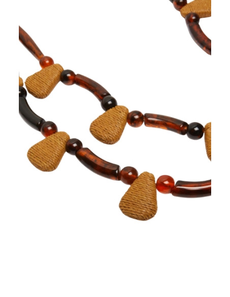 WKAFALANGE COLLANA DOPPIO GIRO PAGLIA E OSSO