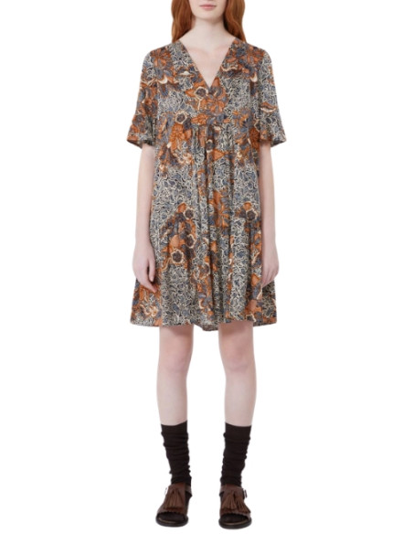 WKDFUOCO ABITO IN JERSEY CORTO CON 1/2 MANICA FANTASIA ETNICA