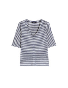 WKDOPZIONE BLUSA A V IN FILATO DI PURO LINO