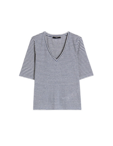 WKDOPZIONE BLUSA A V IN FILATO DI PURO LINO