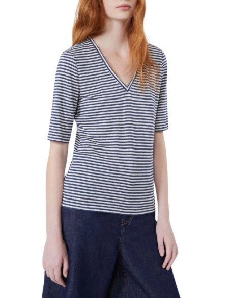 WKDOPZIONE BLUSA A V IN FILATO DI PURO LINO