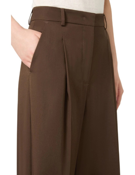 WKDBELLICO PANTALONE LARGO IN COTONE CON PINCES