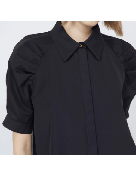 MSTAMORE CAMICIA IN POPELINE 1/2 MANICHE A PALLONCINO