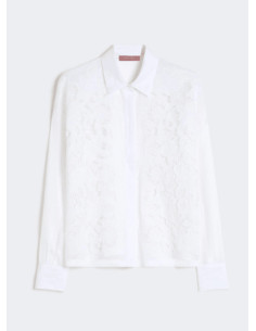 MSTCALI CAMICIA IN LINO CON RICAMO AD INTARSIO