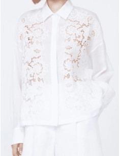 MSTCALI CAMICIA IN LINO CON RICAMO AD INTARSIO 2