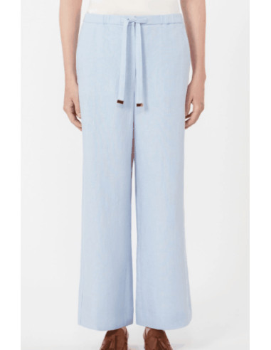 SMMAMEDEA PANTALONE IN LINO CELESTECON ELASTICO