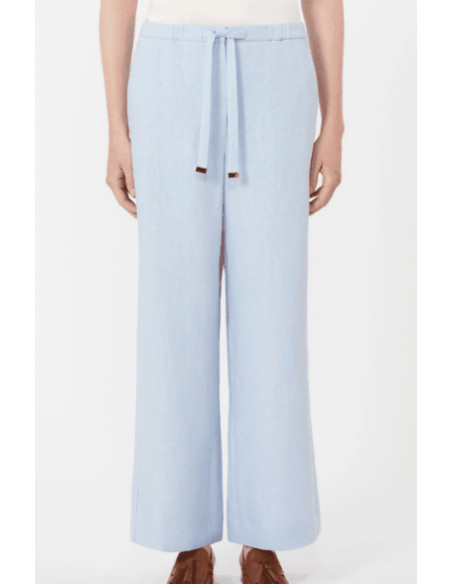 SMMAMEDEA PANTALONE IN LINO CELESTECON ELASTICO