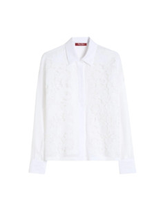MSTCALI CAMICIA IN LINO CON RICAMO AD INTARSIO