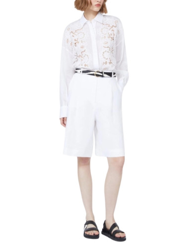 MSTCALI CAMICIA IN LINO CON RICAMO AD INTARSIO