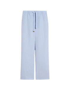 SMMAMEDEA PANTALONE IN LINO CELESTECON ELASTICO