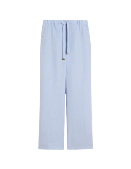 SMMAMEDEA PANTALONE IN LINO CELESTECON ELASTICO