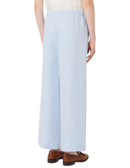 SMMAMEDEA PANTALONE IN LINO CELESTECON ELASTICO