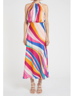 MLLQUIETE ABITO IN SETA MULTICOLOR