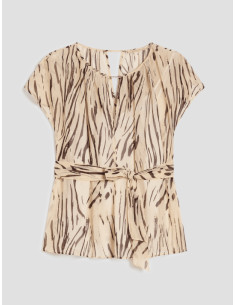 PBPBACIO CAMICIA SMANICATA GIRO SCESO FANTASIA ZEBRATA