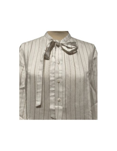 PBBCANTICO CAMICIA RIGATA IN VISCOSA CON NASTRO...